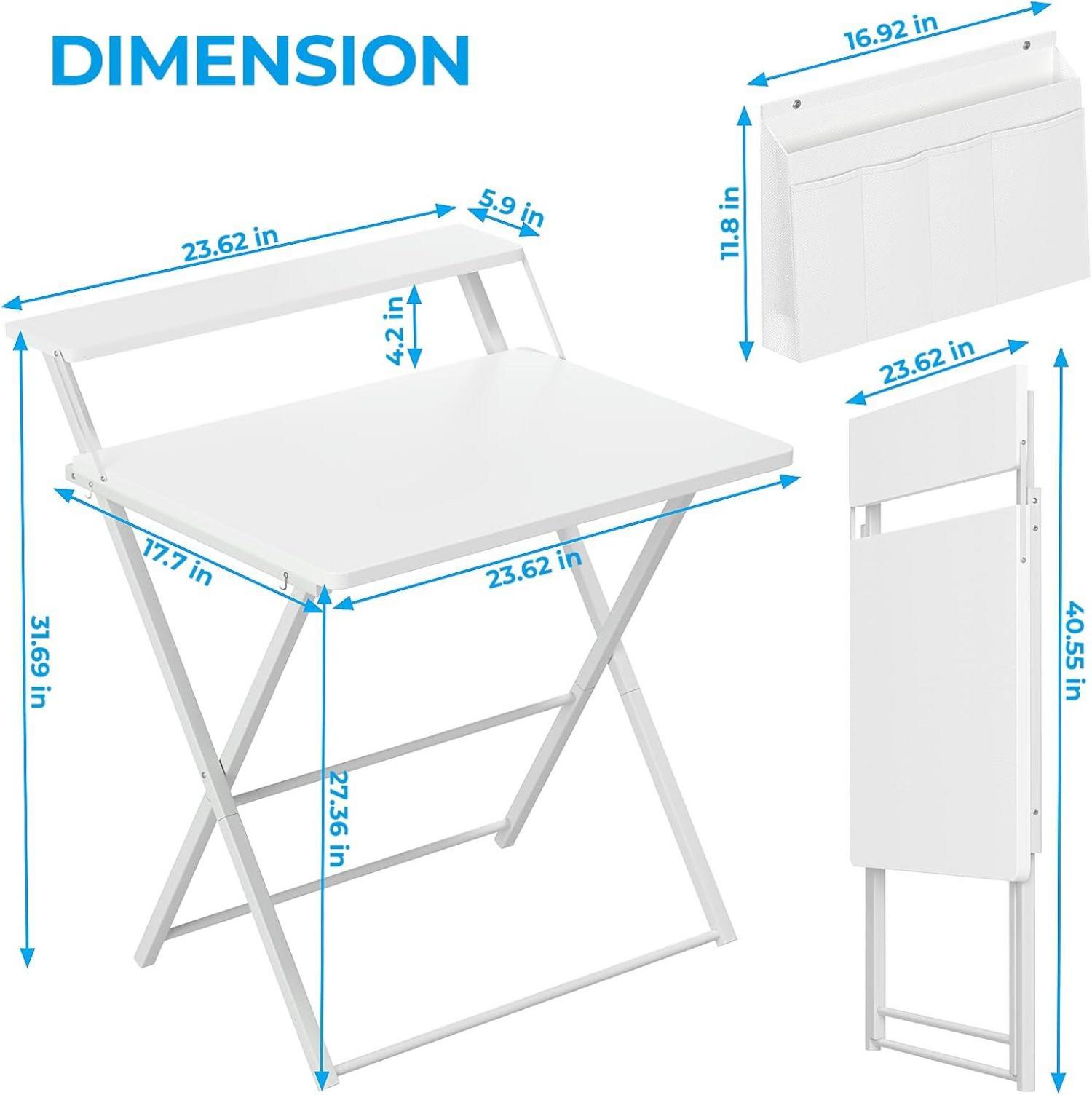 Klappbarer Schreibtisch 60 cm PC Bürotisch Regal Aufbewahrungstasche