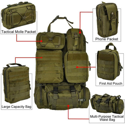 Taktischer Auto-Sitz Organizer mit MOLLE Taschen & Zubehör