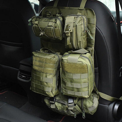 Taktischer Auto-Sitz Organizer mit MOLLE Taschen & Zubehör