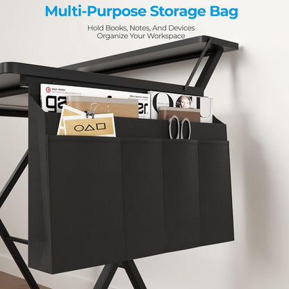 Klappbarer Schreibtisch 60 cm Weiß mit Regal und Ablage