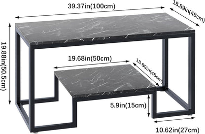 Couchtisch Holz 2 Ebenen Stauraum Moderner Stil 100 x 48 x 45 cm Black