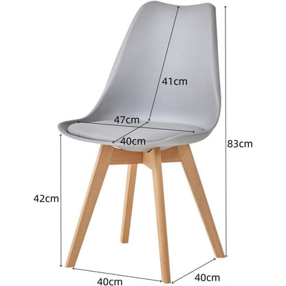 8 Esszimmerstühle Nordic Grau – Massivholz Buche