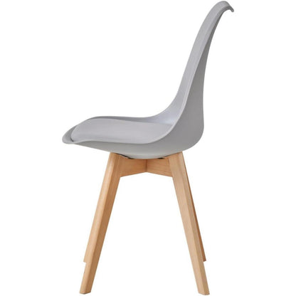 8 Esszimmerstühle Nordic Grau – Massivholz Buche