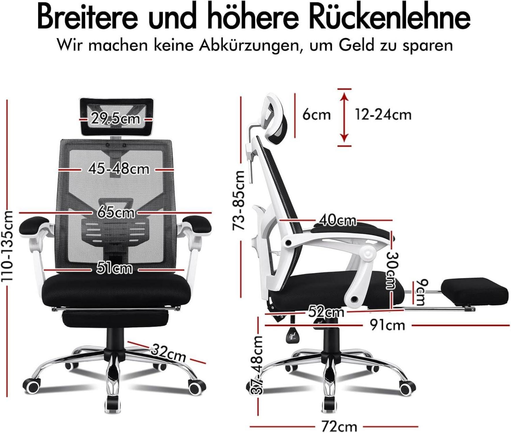 ALFORDSON Bürostuhl Netzgewebe ergonomisch höhenverstellbar