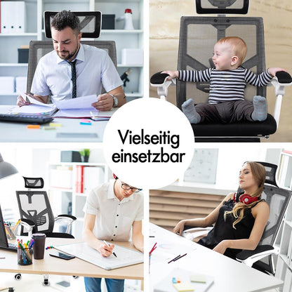 Ergonomischer Bürostuhl ALFORDSON Netzgewebe Schwarz 180kg