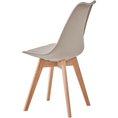 8 Esszimmerstühle Modern, Khaki, Buchenbeine & Polsterung