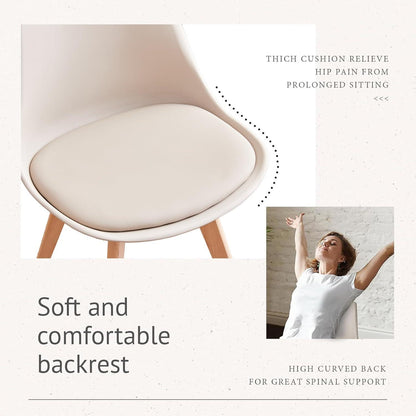 8 Esszimmerstühle Modern, Khaki, Buchenbeine & Polsterung