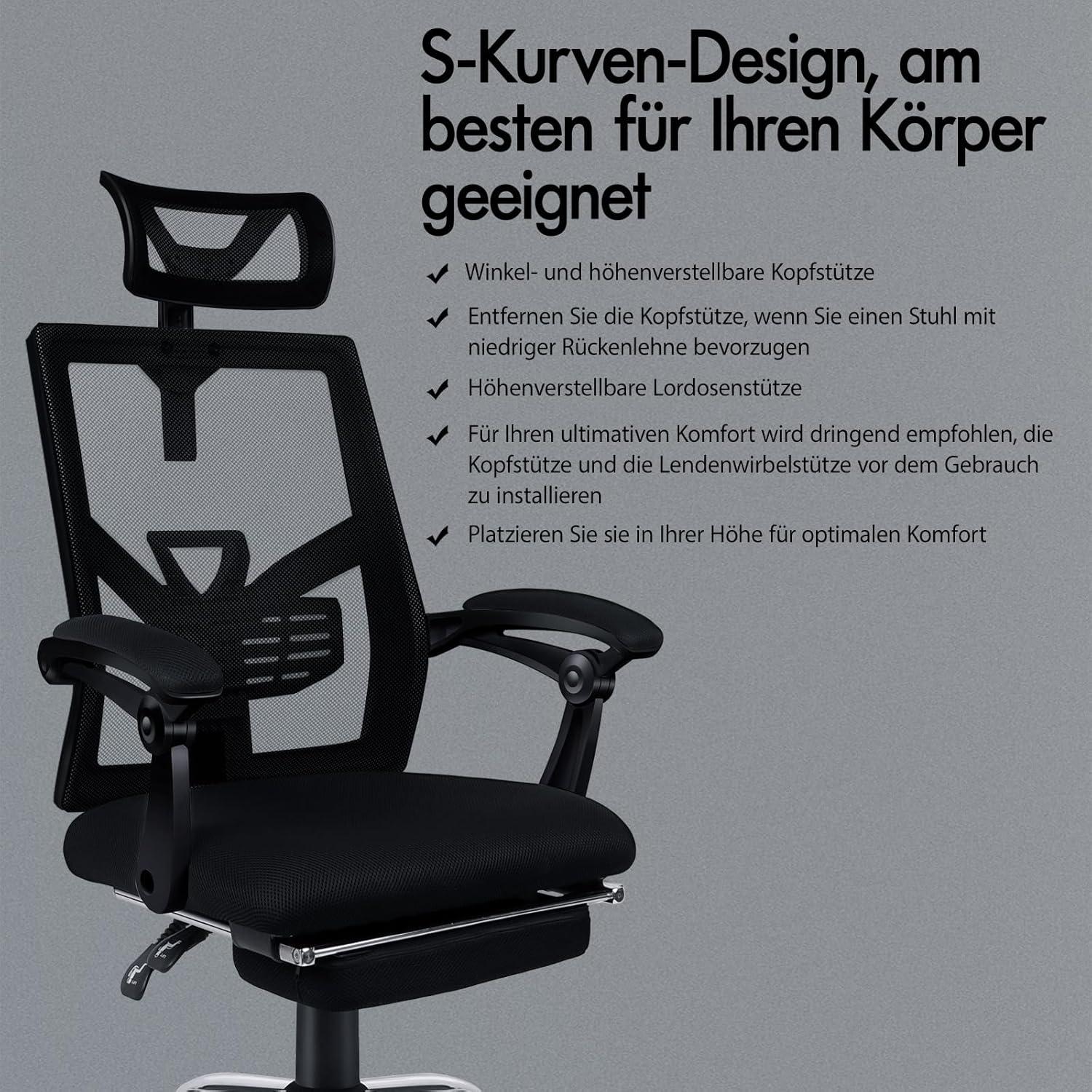 Ergonomischer Bürostuhl aus Netzgewebe, Drehbarer
