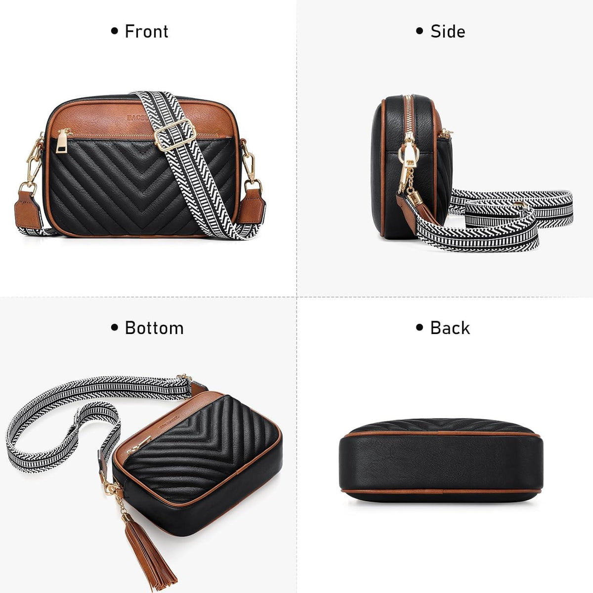 Bagsure Damen Umhängetasche Leder Schultertasche Crossbody