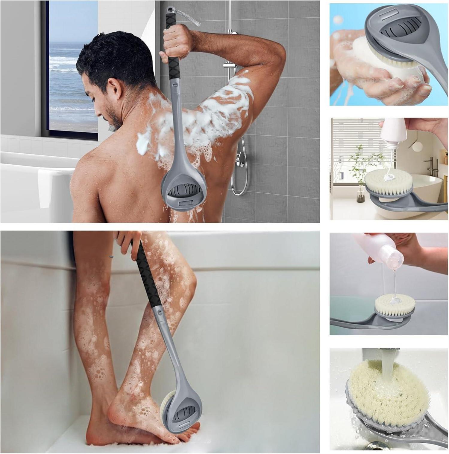 Rückenschrubber Dusche abnehmbarer Anti-Rutsch-Griff Peeling