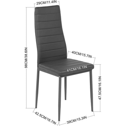Esszimmerstühle 6er Set Grau –, Robust & Ergonomisch in Lederoptik