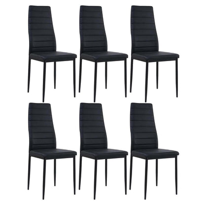 Esszimmerstühle 6er Set Schwarz –, Robust & Ergonomisch in Lederoptik