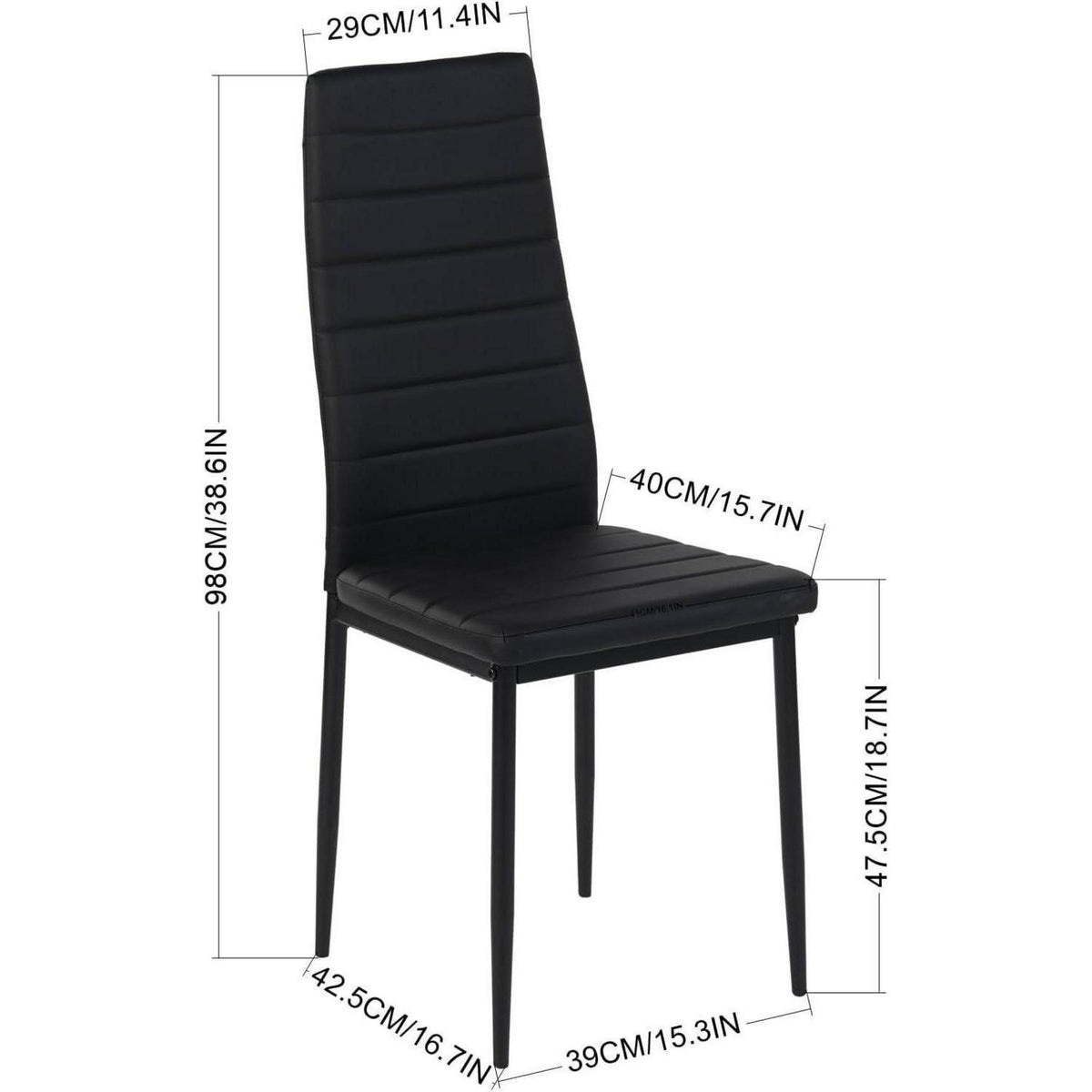 Esszimmerstühle 6er Set Schwarz –, Robust & Ergonomisch in Lederoptik