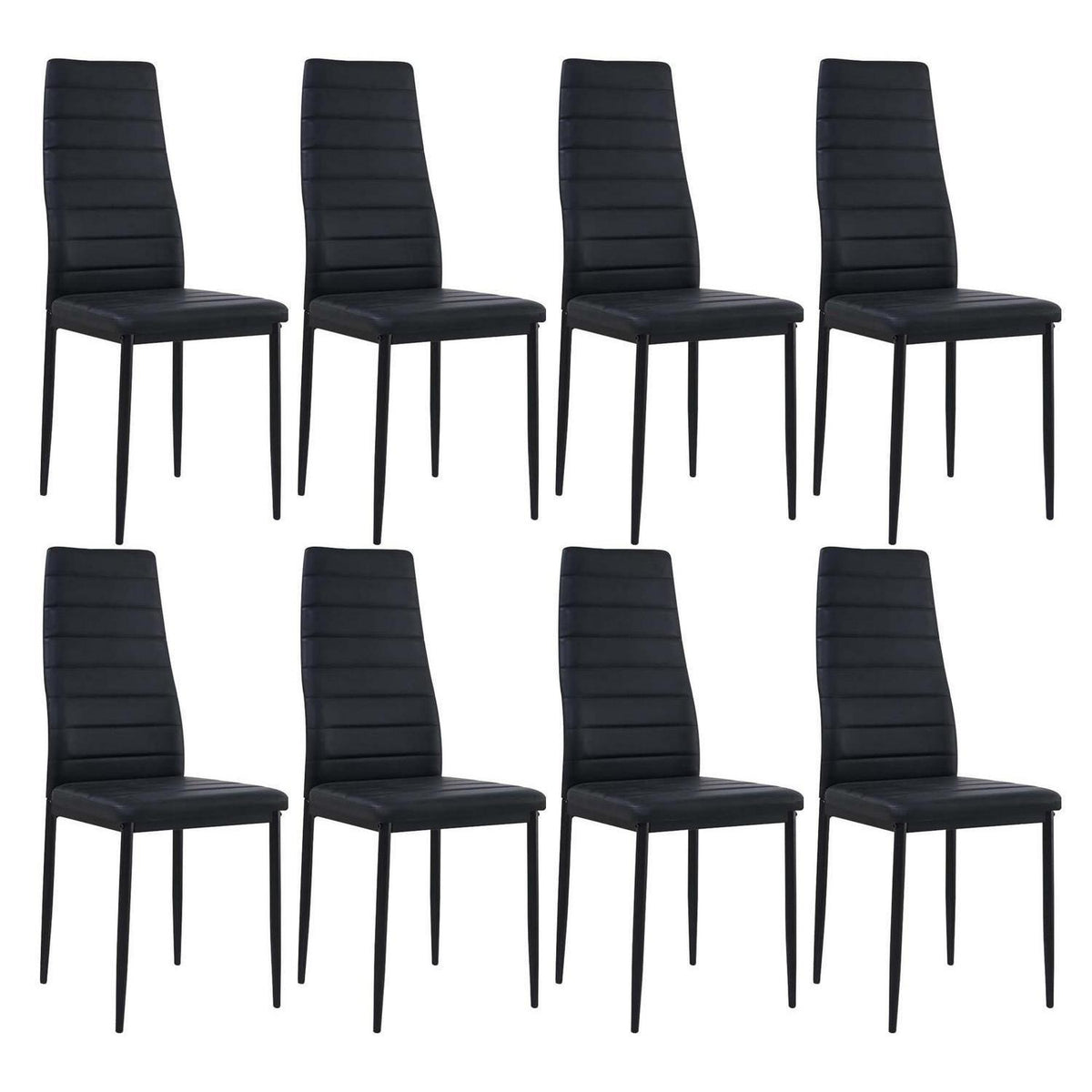Esszimmerstühle 8er Set Schwarz –, Robust & Ergonomisch in Lederoptik