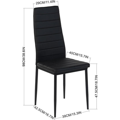 Esszimmerstühle 8er Set Schwarz –, Robust & Ergonomisch in Lederoptik
