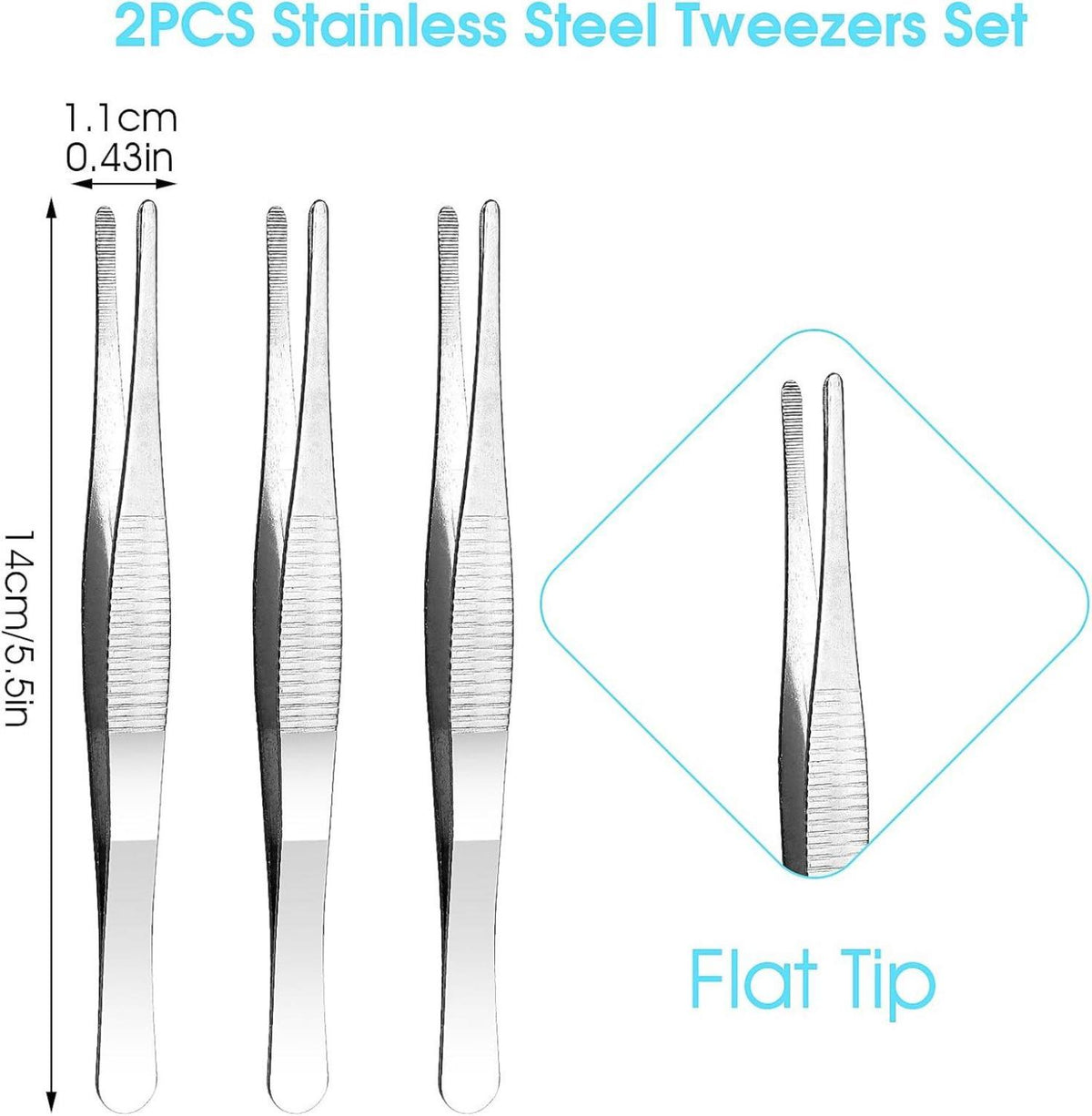 Pinzettenset 3-teilig Edelstahl für Schmuckherstellung DIY