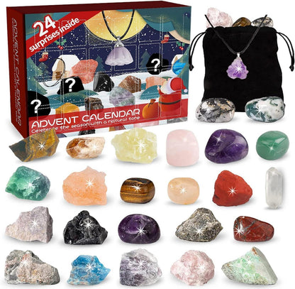 Adventskalender 2024 Mineralien Edelsteine Heiligabend Countdown
