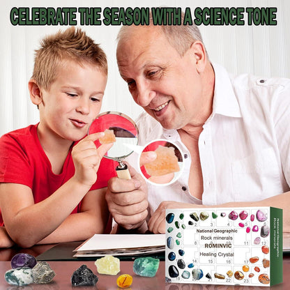 Kristalle Adventskalender 2024 Kinder Geologie Geschenk 24