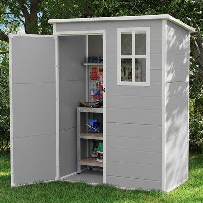 Wetterfestes Gartenhaus 152x92x192 cm – Grau & Weiß