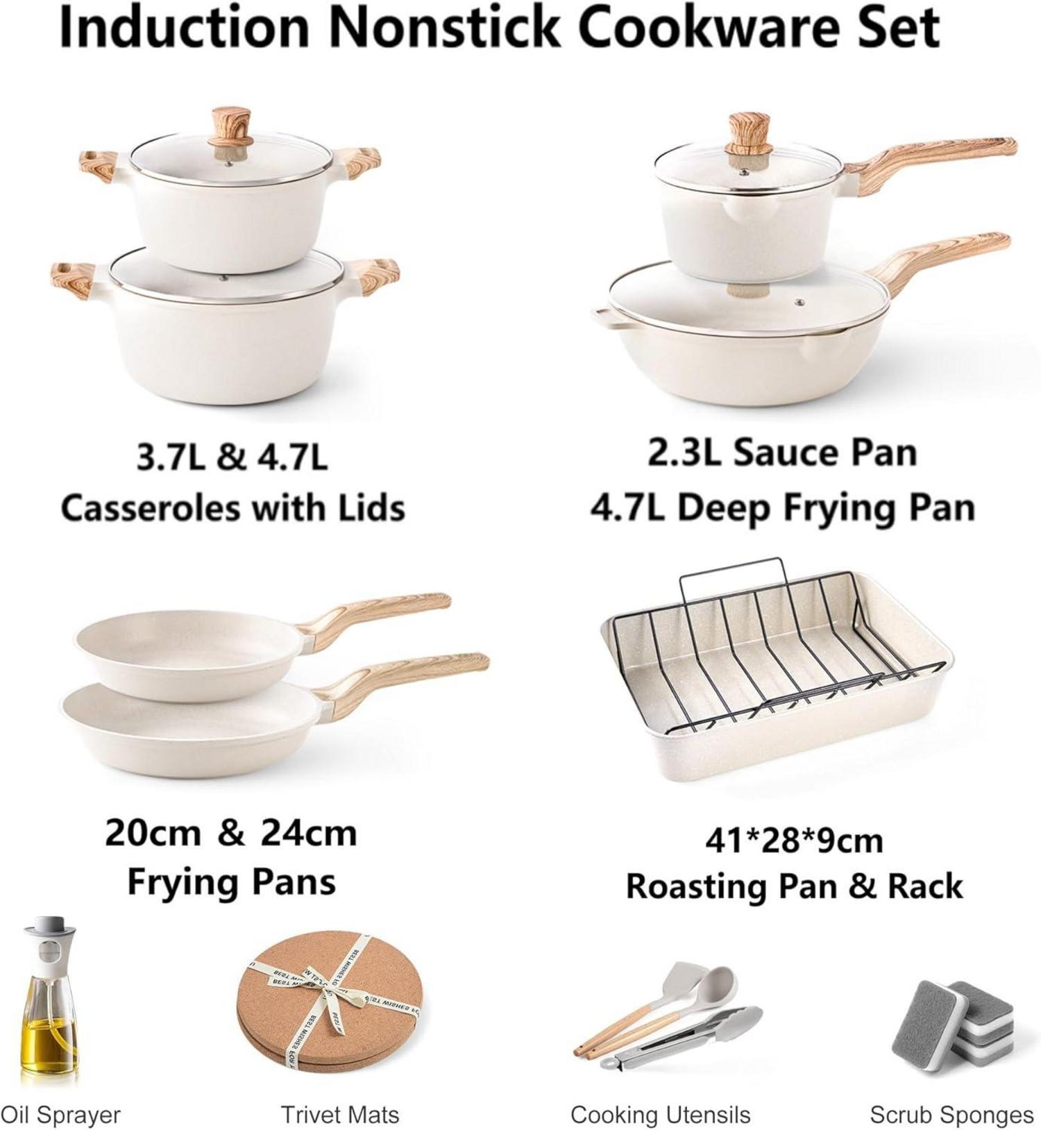 Induktion Töpfe und Pfannen Set mit Granit