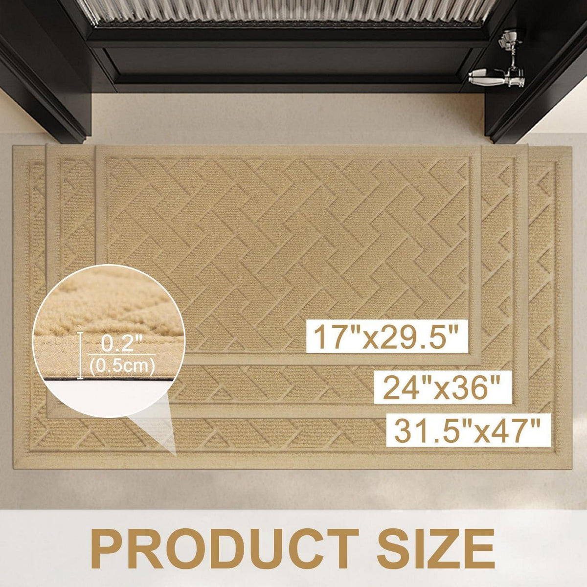 Rutschfeste Fußmatte 80x120cm – Saugfähig & Waschbar