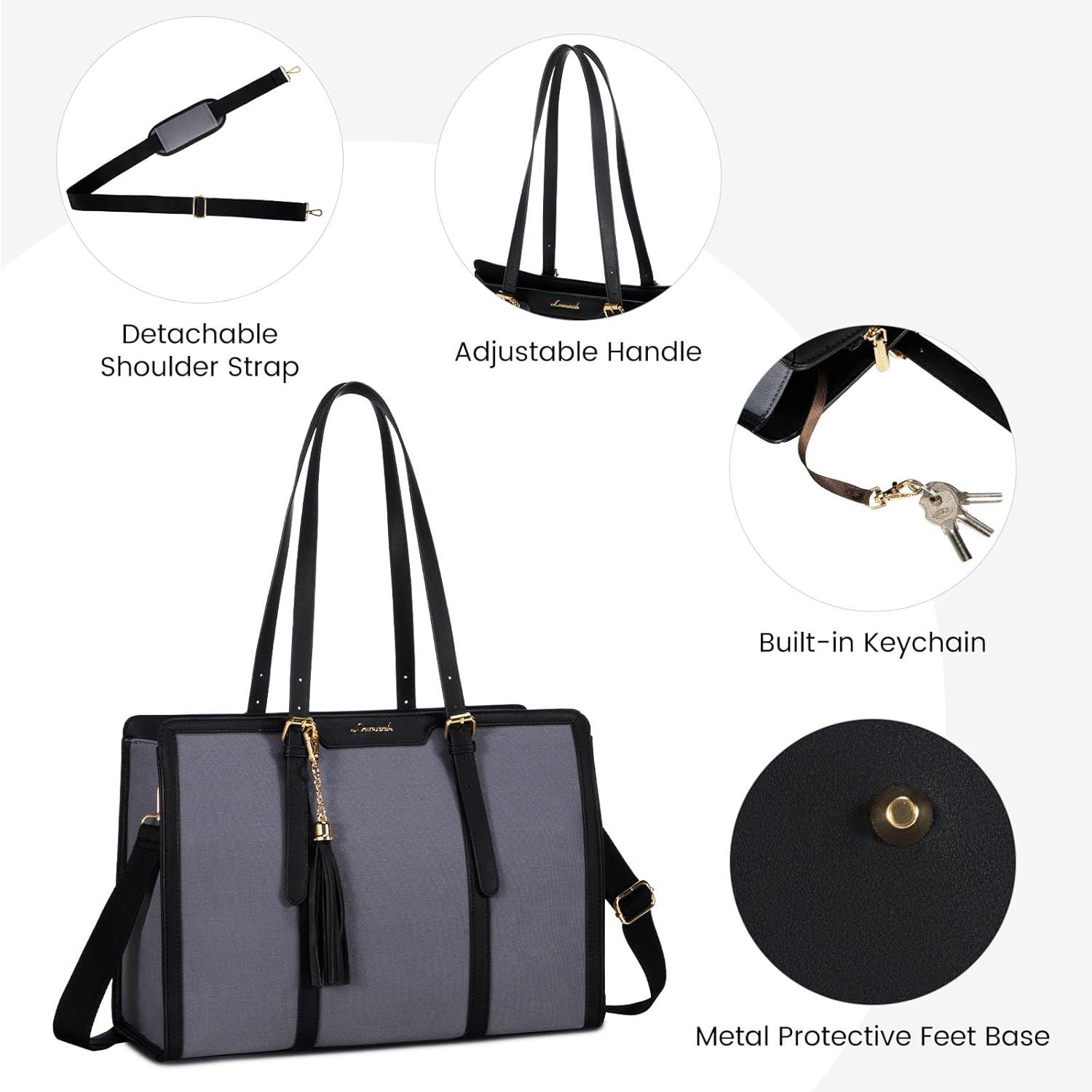 Notebook Tasche 15.6 Zoll Damen Canvas Handtasche Schultertasche Büro