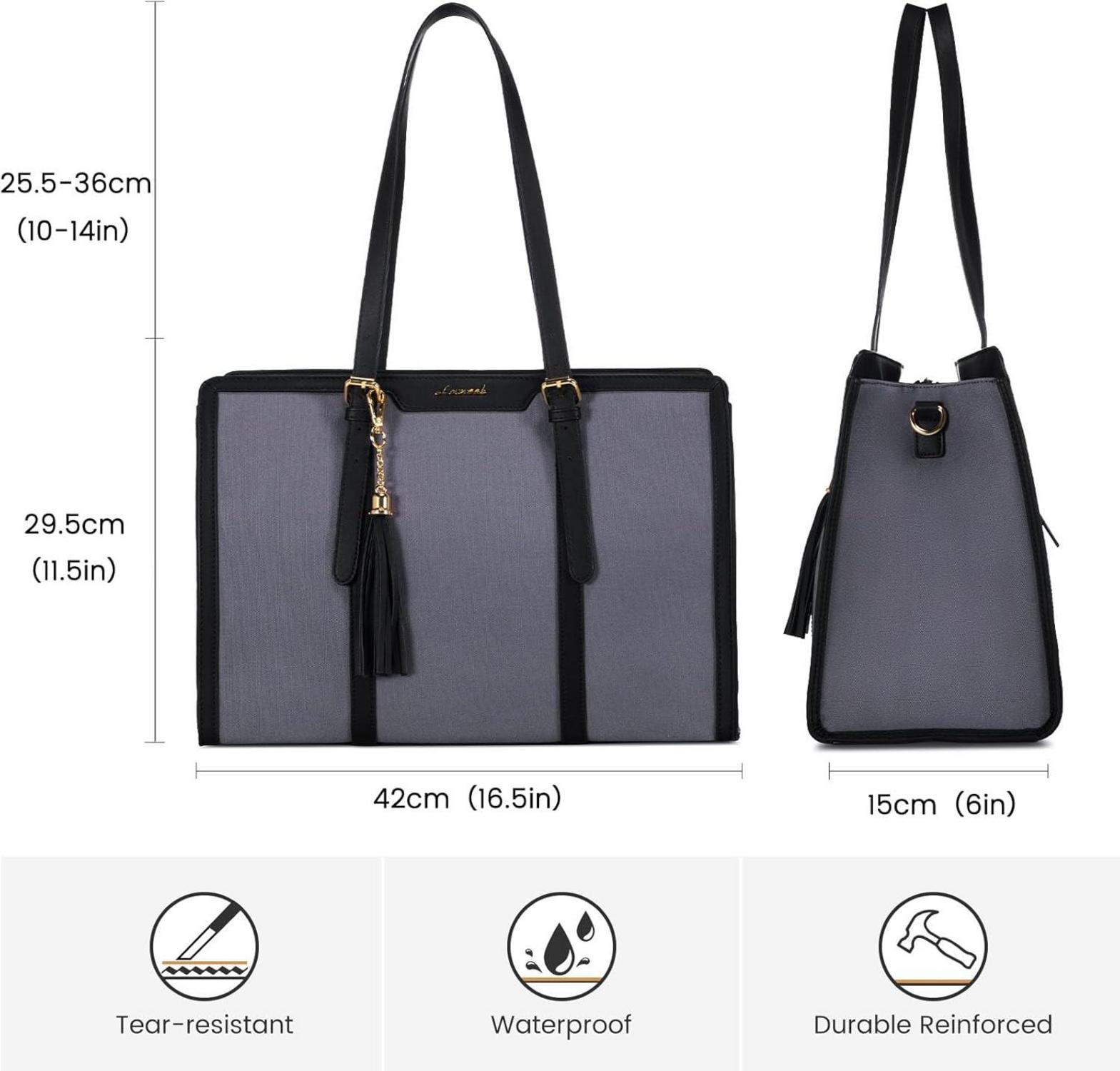 Notebook Tasche 15.6 Zoll Damen Handtasche Canvas Shoulder Bag groß A4