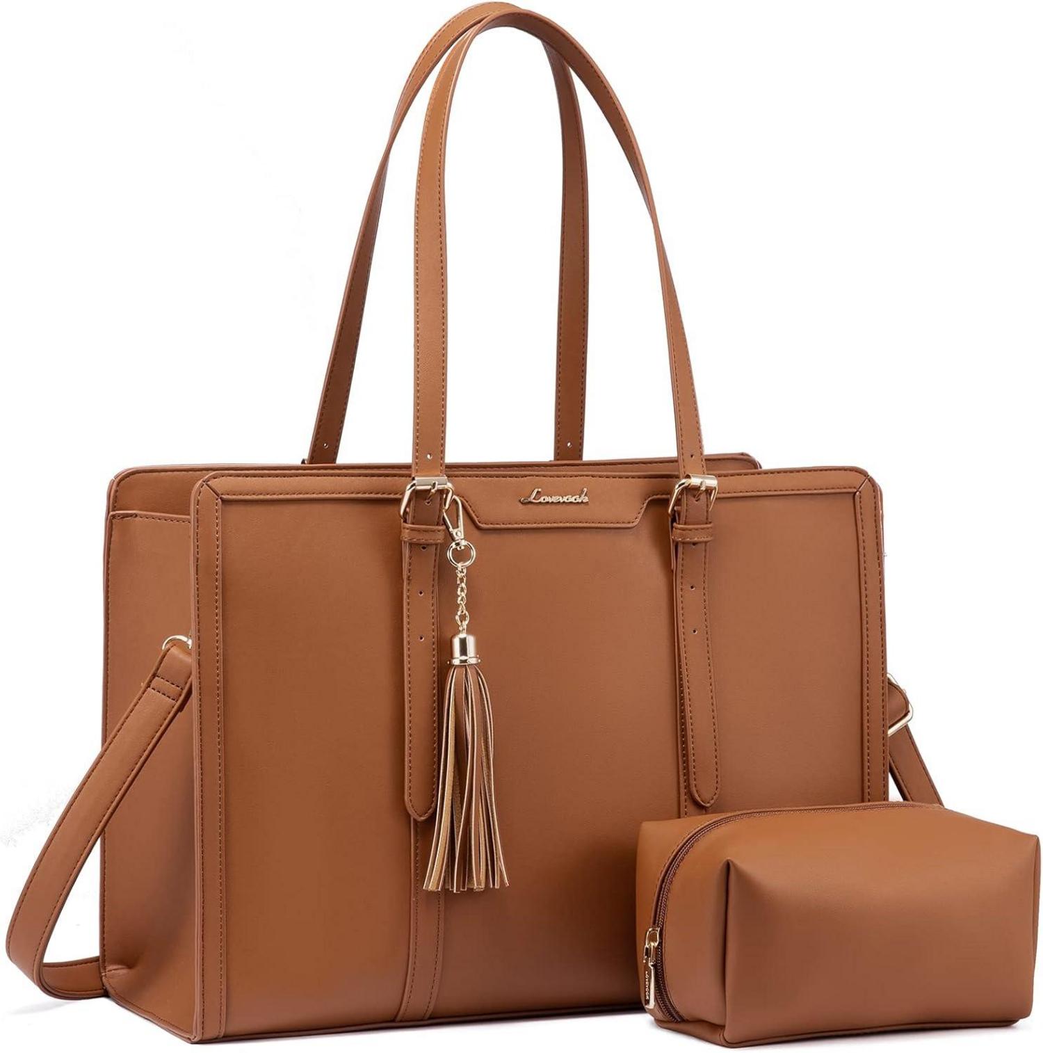 Elegante Damen Laptoptasche 15,6 Zoll Tote Bag Schultertasche