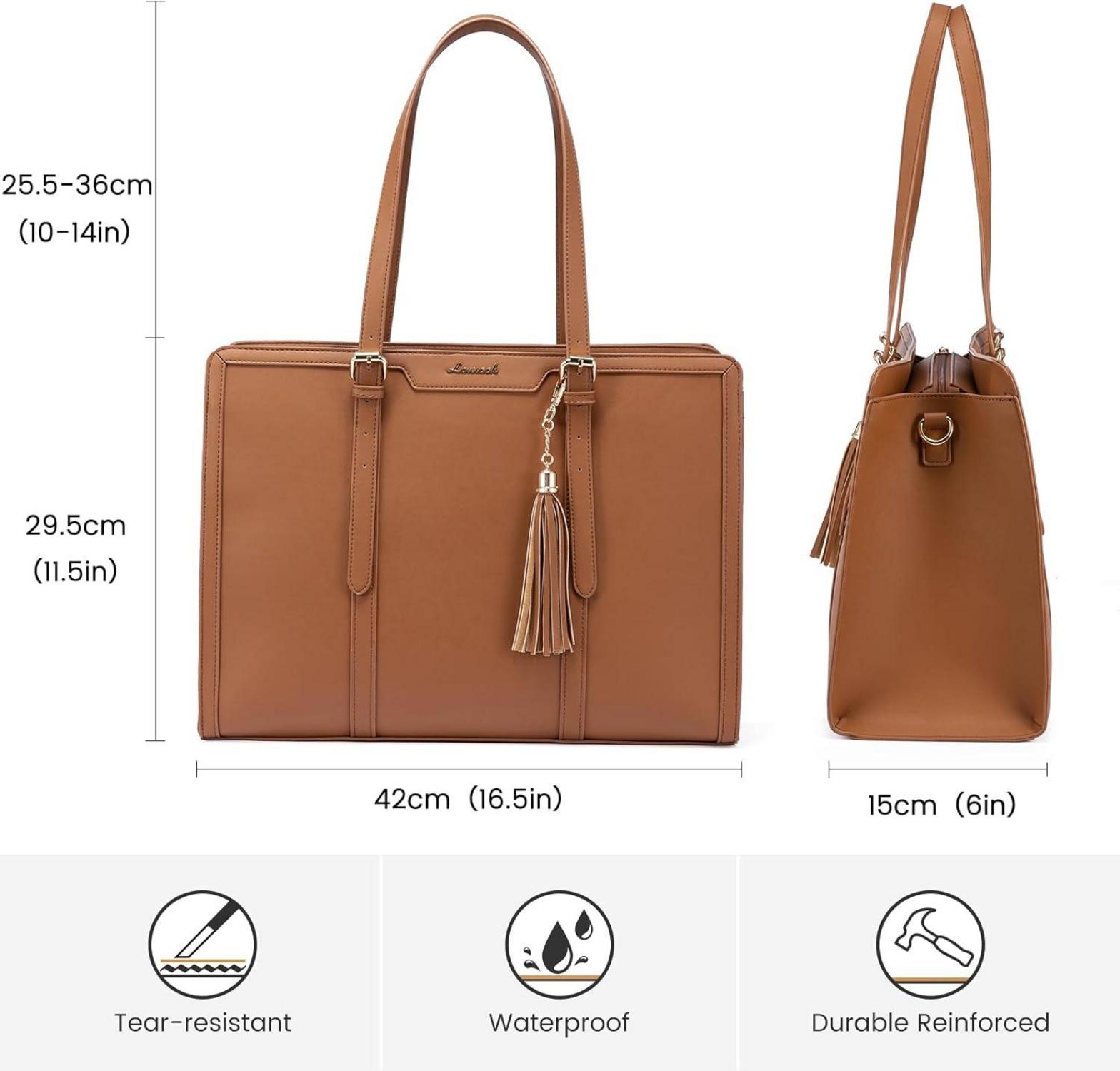 Damen Laptoptasche 15,6 Zoll Tote Bag Groß Umhängetasche