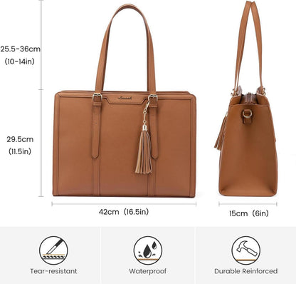 Damen Laptoptasche 15,6 Zoll Tote Bag Groß Umhängetasche