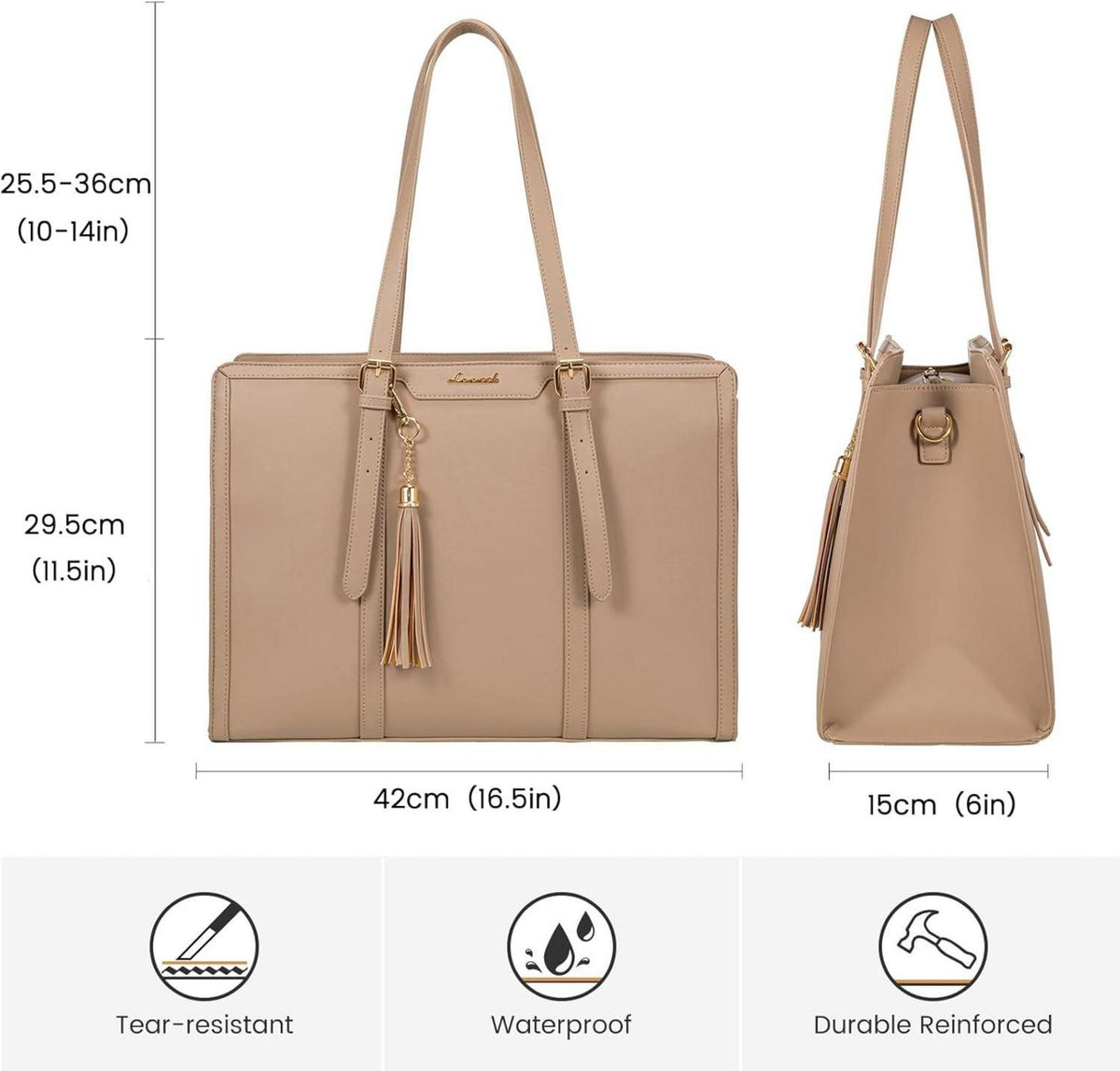 Schultertasche Damen Laptoptasche 15,6 Zoll Handtasche Groß Tote Bag