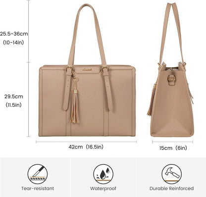 Schultertasche Damen Laptoptasche 15,6 Zoll Handtasche Groß Tote Bag