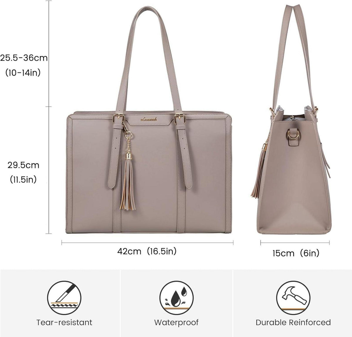 Arbeitstasche Damen 15,6 Zoll Laptop Handtasche Groß Tote Bag