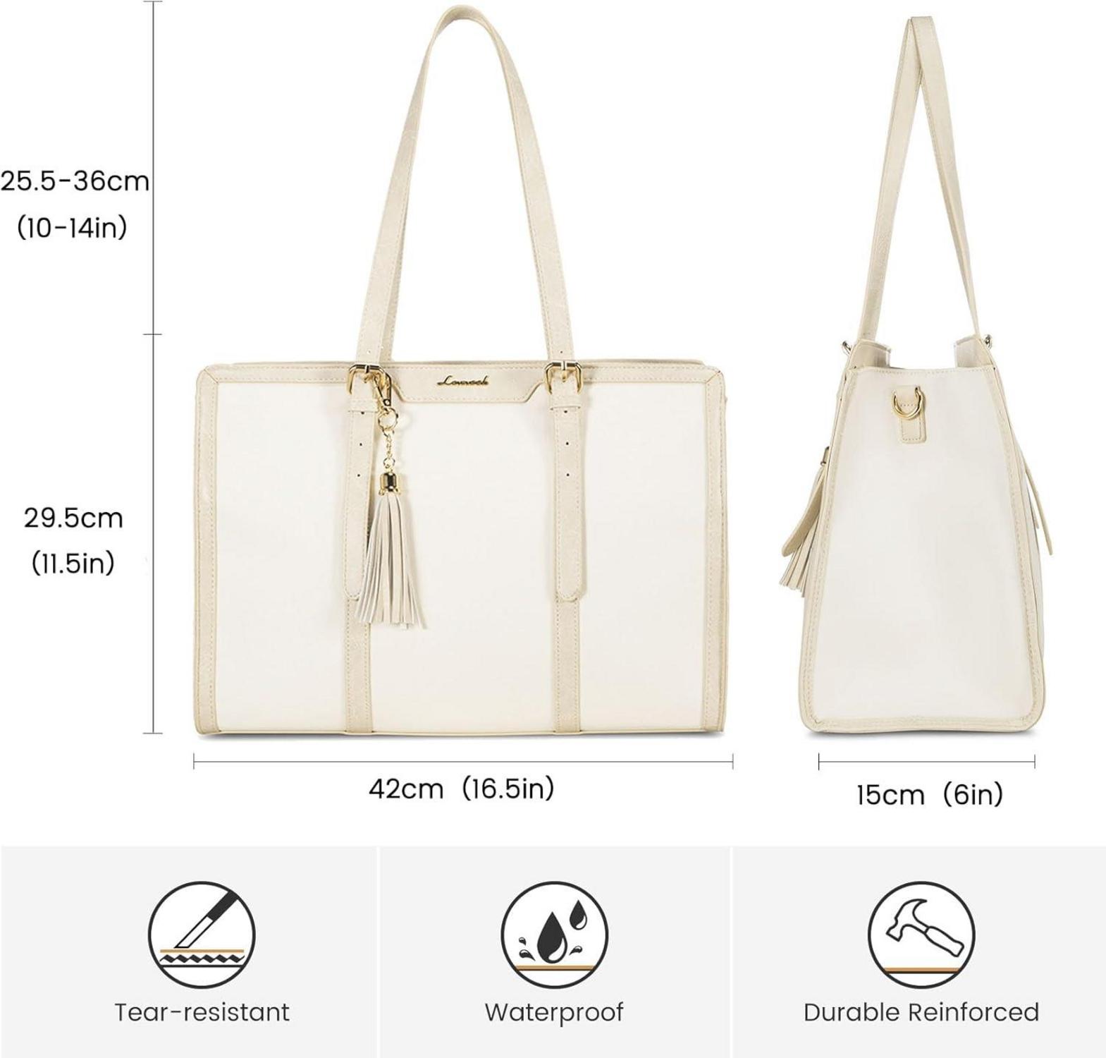 Damen Umhängetasche Laptoptasche 15,6 Zoll Canvas Schultertasche