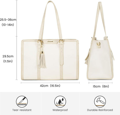 Damen Umhängetasche Laptoptasche 15,6 Zoll Canvas Schultertasche