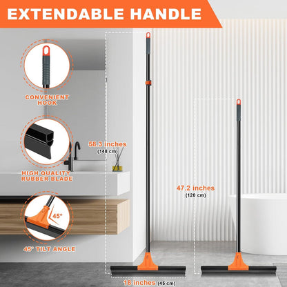 Bodenabzieher 148cm Teleskopstiel Gummiabzieher - Vielseitig einsetzbar