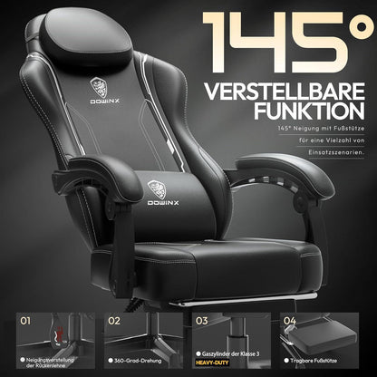 Ergonomischer Gaming Stuhl mit Lendenwirbelstütze und