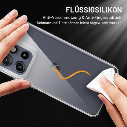 Transparente Handyhülle Motorola Edge 50 Neo/60 Neo mit Glasfolie