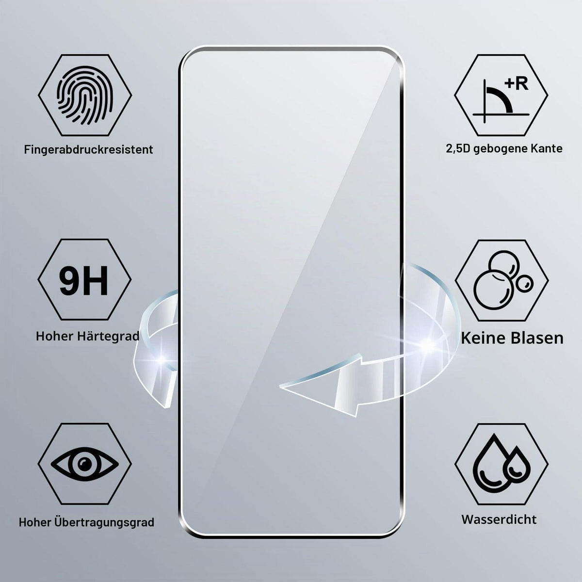 Transparente Handyhülle Motorola Edge 50 Neo/60 Neo mit Glasfolie