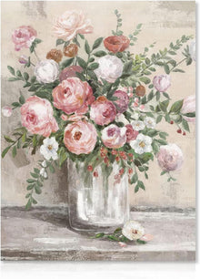 Vintage Blumen Leinwand Poster Bauernhof Stillleben 30x40 cm
