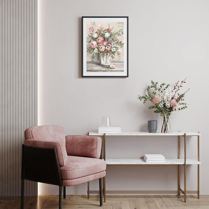 Vintage Blumen Leinwand Poster Bauernhof Stillleben 30x40 cm