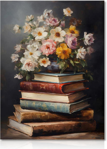 Dazzlewall Vintage Blumen Wandbilder Dark Academia Dekoration 30×40