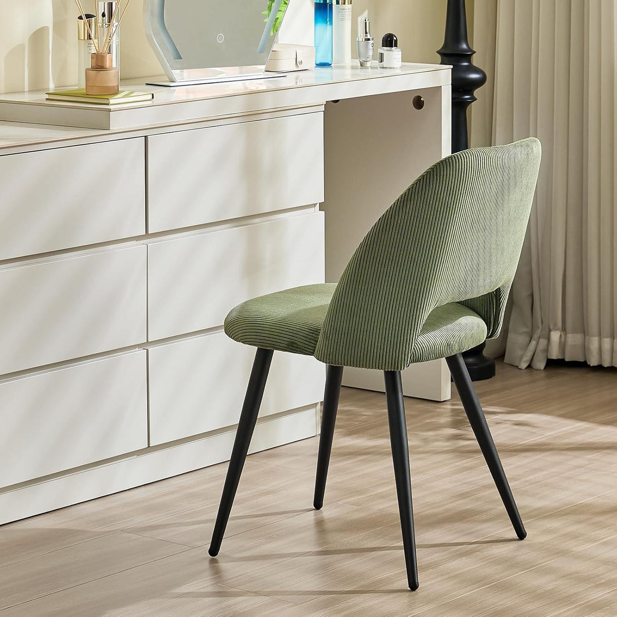 Esszimmerstühle 6er Set, Samt, Grün – Gepolsterte Stühle für Küche & Wohnzimmer