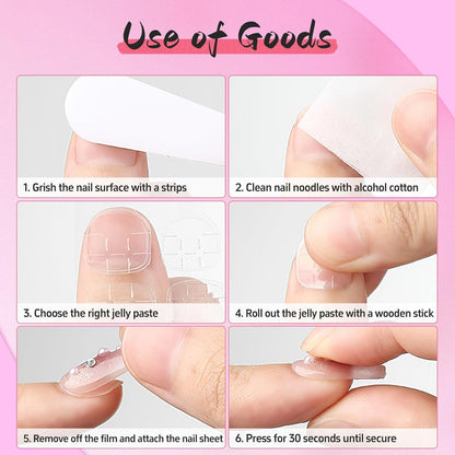 24Pcs Colorful Daisy Press on Nails Short Almond Fake Nails Kit