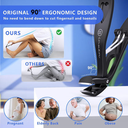 Ergonomischer Nagelknipser für dicke Nägel mit Auffangbehälter