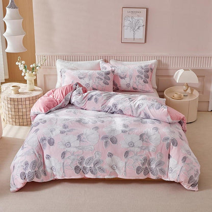 Winter Plüsch Bettwäsche 200x200 Rosa - 3-teilig, Flauschig & Warm