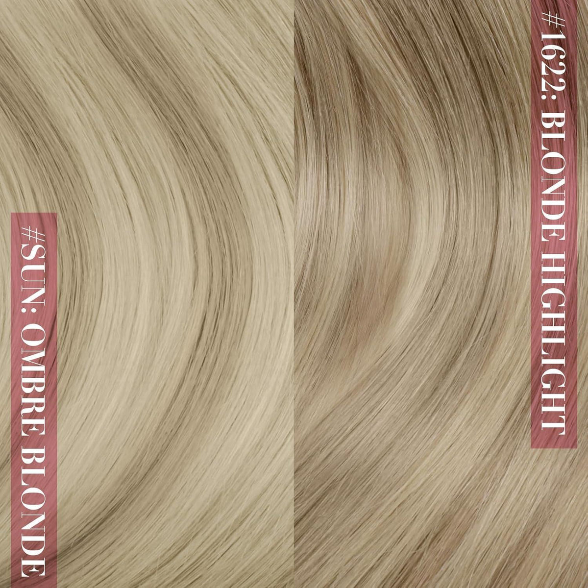Clip-in Echthaar Extensions Ombre Aschblond Platinblond 50cm