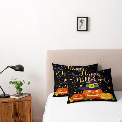 Halloween Bettwäsche Set 135x200 cm - Kürbis Laterne 4-teilig