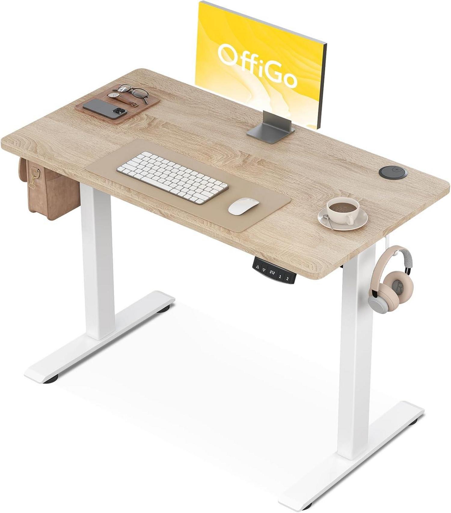 Elektrischer Schreibtisch Memory-Funktion 100 cm Beige