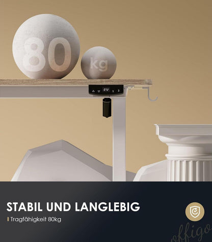Elektrischer Schreibtisch 100cm höhenverstellbar Memory-Funktion Eiche